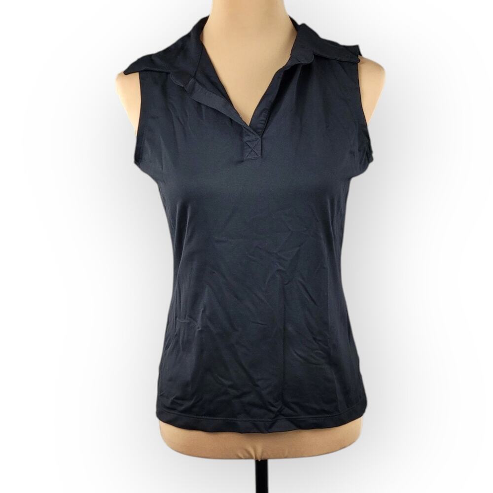 Golf Italia Couture Sleeveless Collar V Neck Top Small Athleisure Sporty Preppy